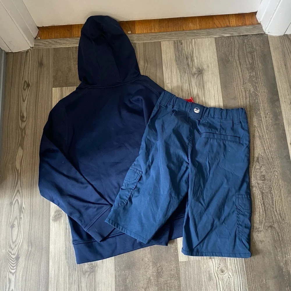 Adidas Boys Sweatshirt and‎ Blue Cargo Shirts